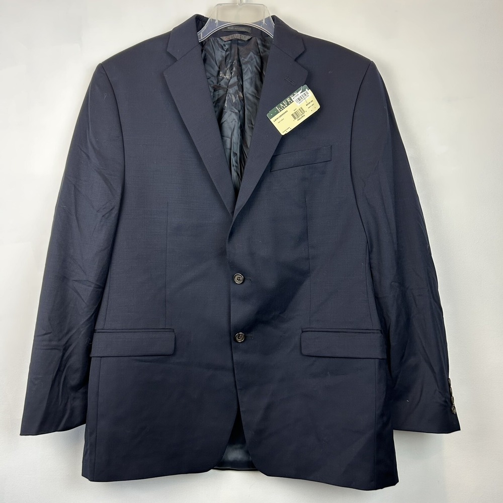 Ralph Lauren Sport Coat Mens 46 L Navy Blue Blazer Wool Dress Up Event Classic